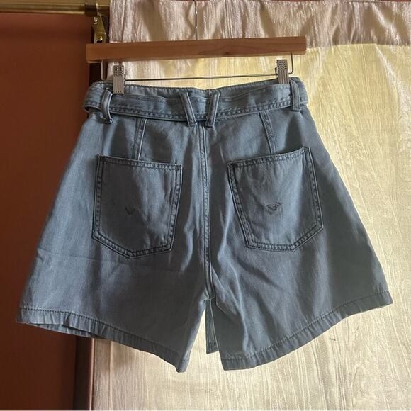 Hudson Utility Short Spring Indigo Blue Lyocell Denim Belt Tie Waist NWT Size 24 - Picture 7 of 9